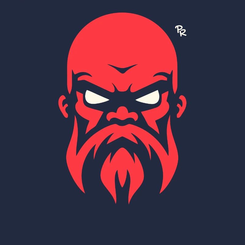 Kahlköpfiger Mann mit Bart, starker Kerl