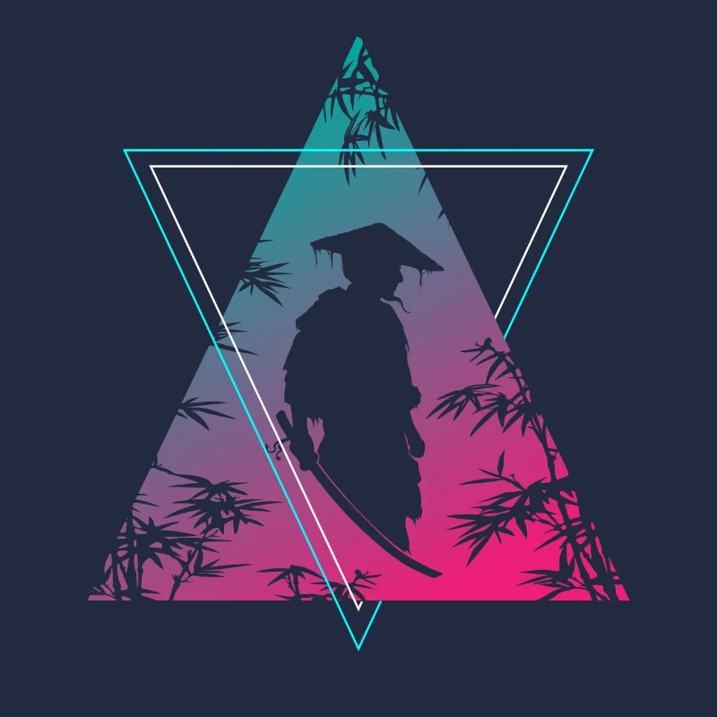 guerrier moderne samouraï néon