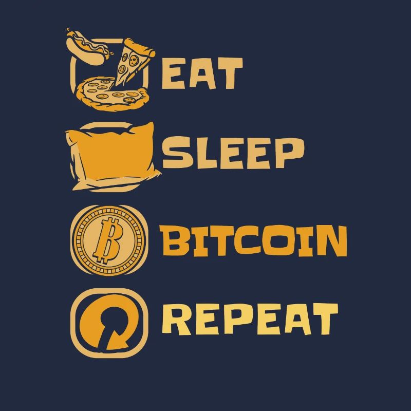 Manger dormir Bitcoin Répéter Crypto-monnaie Blockchain