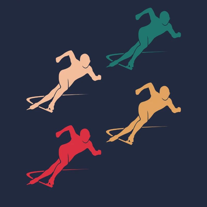 Farbenfrohes Eiskunstlauf Team Geschenk