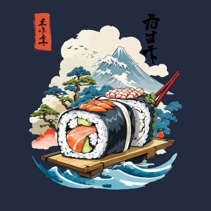 Ukiyo-E Sushi Kunstwerk Design