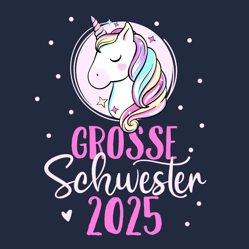 Ich werde große Schwester 2025 Einhorn Mädchen