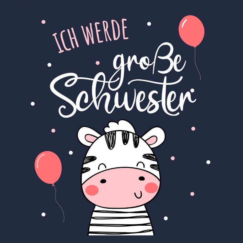 Ich werde große Schwester 2025 Zebra Mädchen Süß