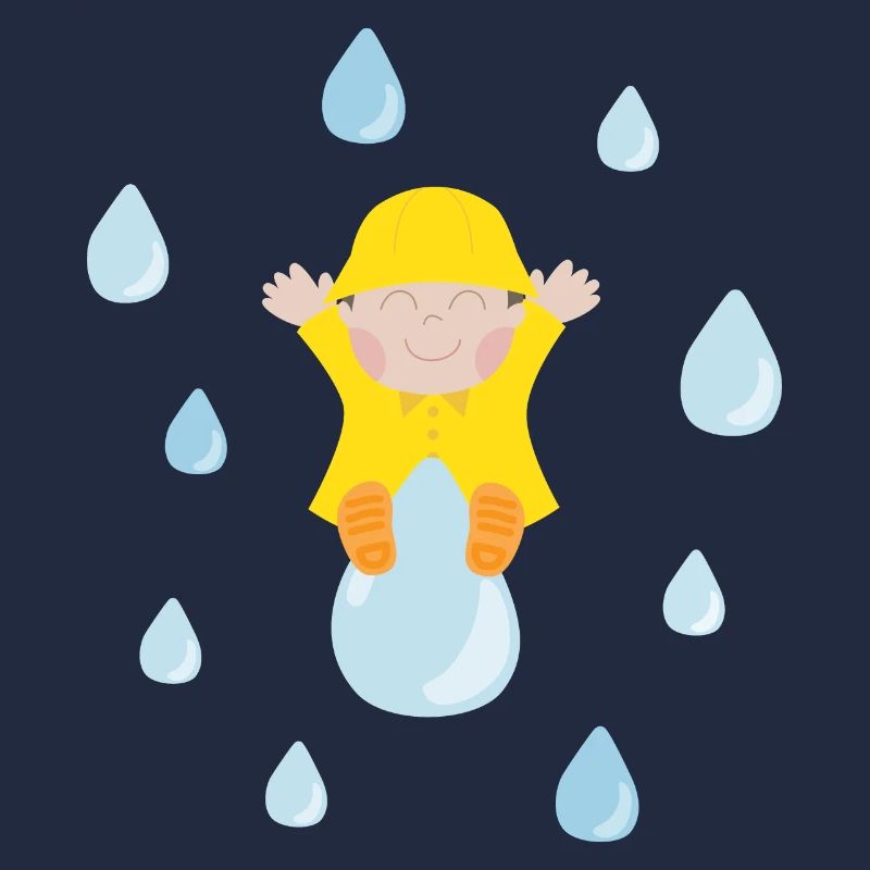 Bébé mignon avec des gouttes de pluie