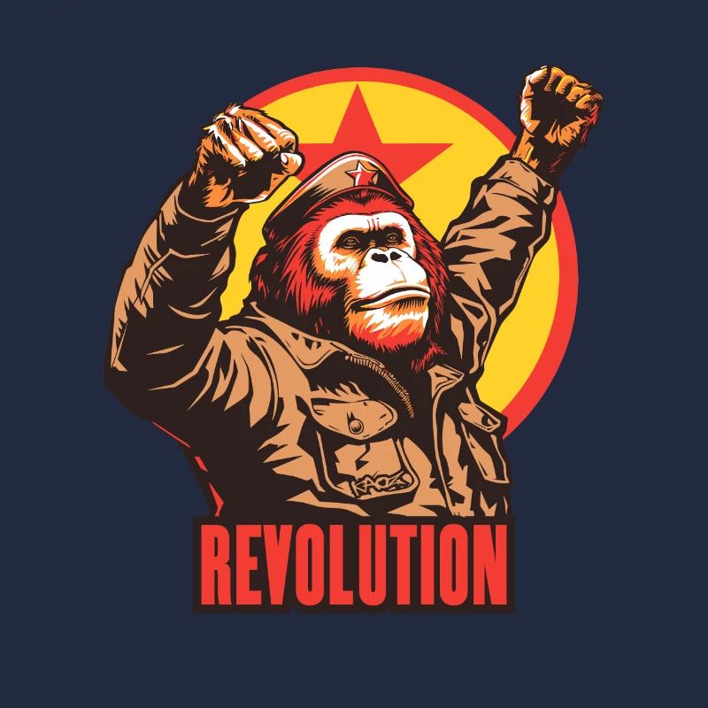 Parodie : Orang-outan communiste, camarade