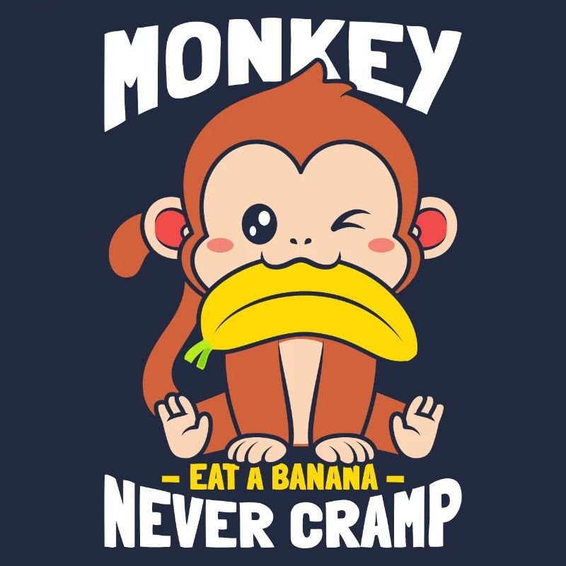 Singe mangeant de la banane sans crampe