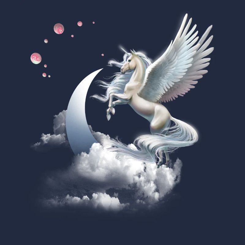Einhorn oder Pegasus Fliegendes Pferd