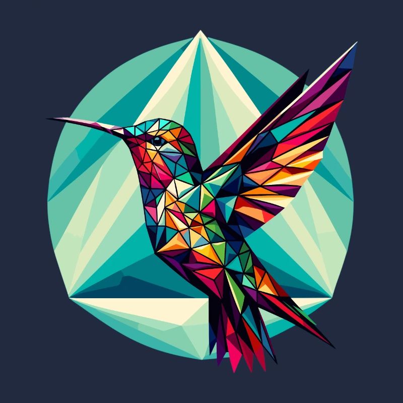 Colibri dans la représentation polygonale