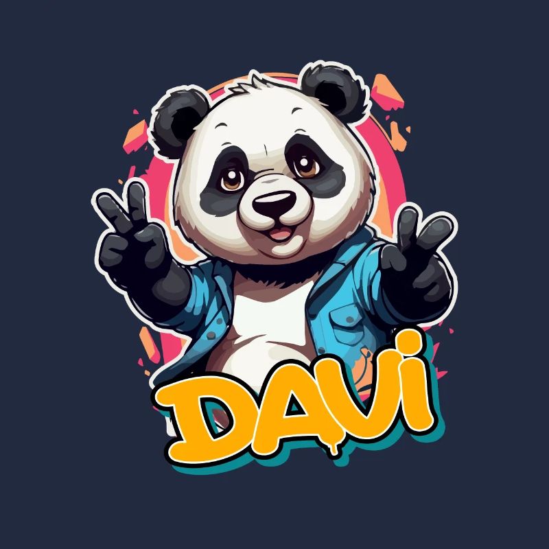 DAVI - Beau nom de garçon avec Cool Panda