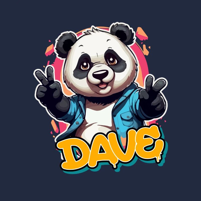 DAVE - Beau nom de garçon avec Cool Panda