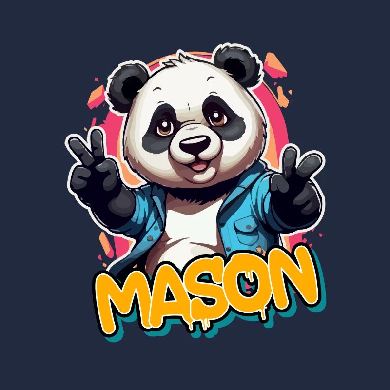 MASON - Beau nom de garçon avec panda cool