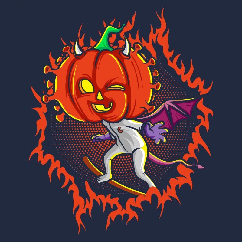 The Witch Devil Pumpkin Head