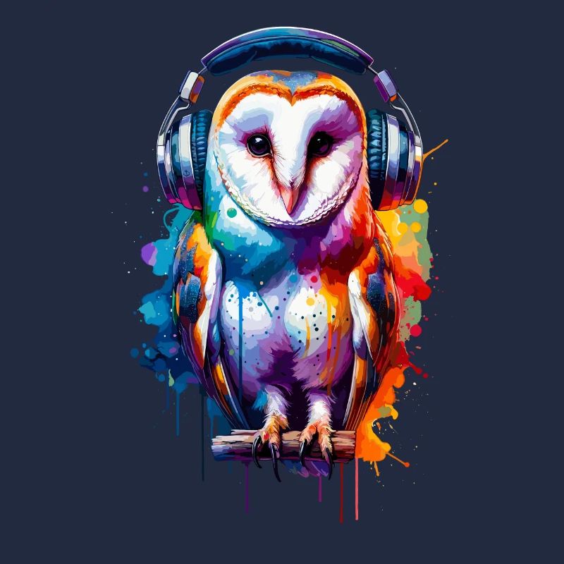 Bunte Splash Art Schleiereule Eulen