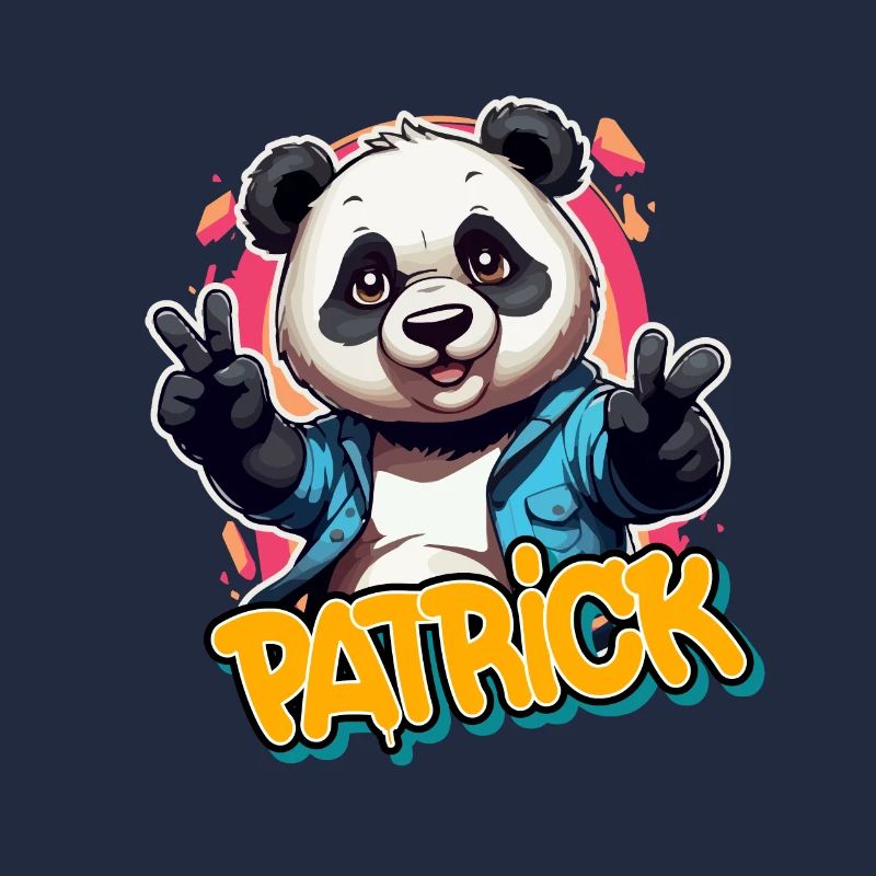 PATRICK - Beau nom de garçon avec Cool Panda
