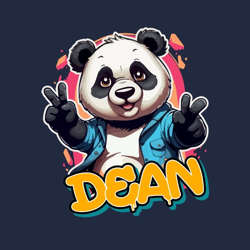 DEAN - Handsome boy name with cool panda