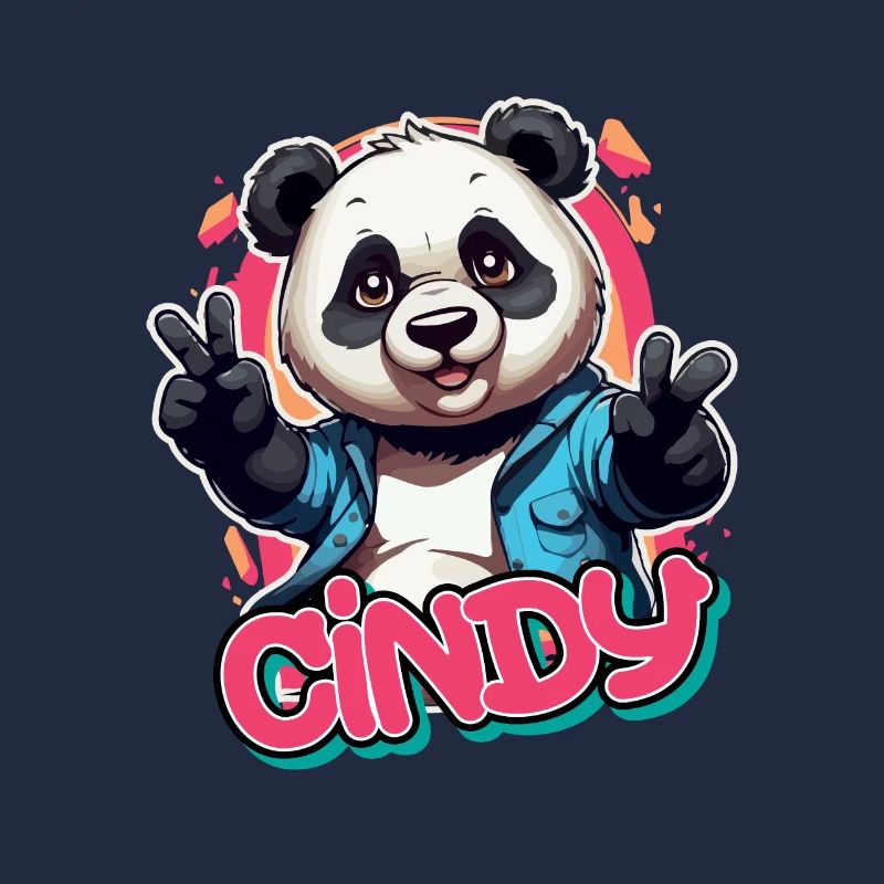 CINDY - Schöner Mädchen Name mit coolem Panda