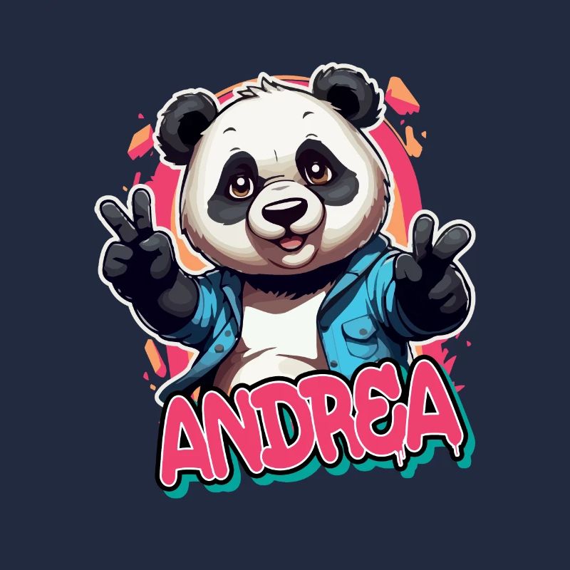 ANDREA - Schöner Mädchen Name mit coolem Panda