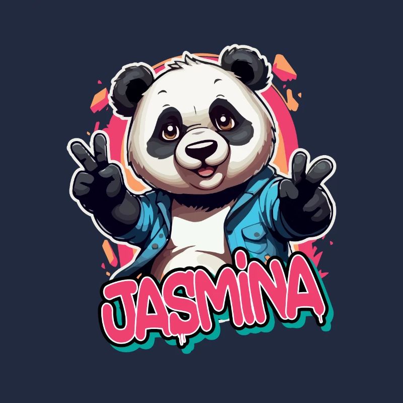JASMINA - Schöner Mädchen Name mit coolem Panda