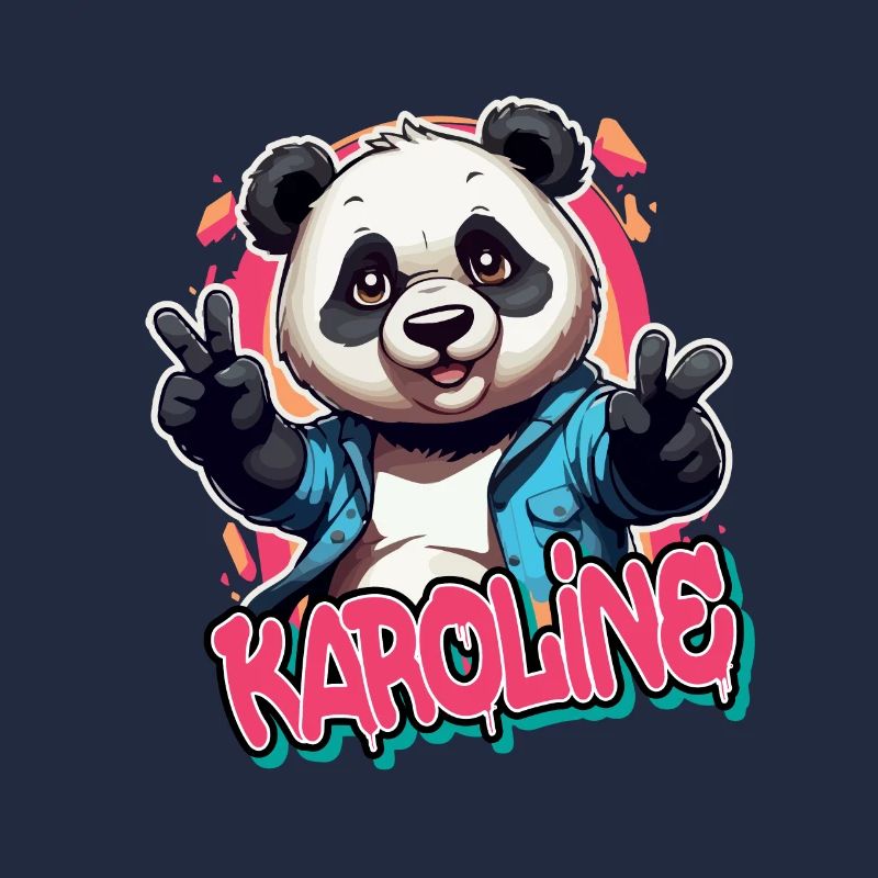 KAROLINE - Schöner Mädchen Name mit coolem Panda
