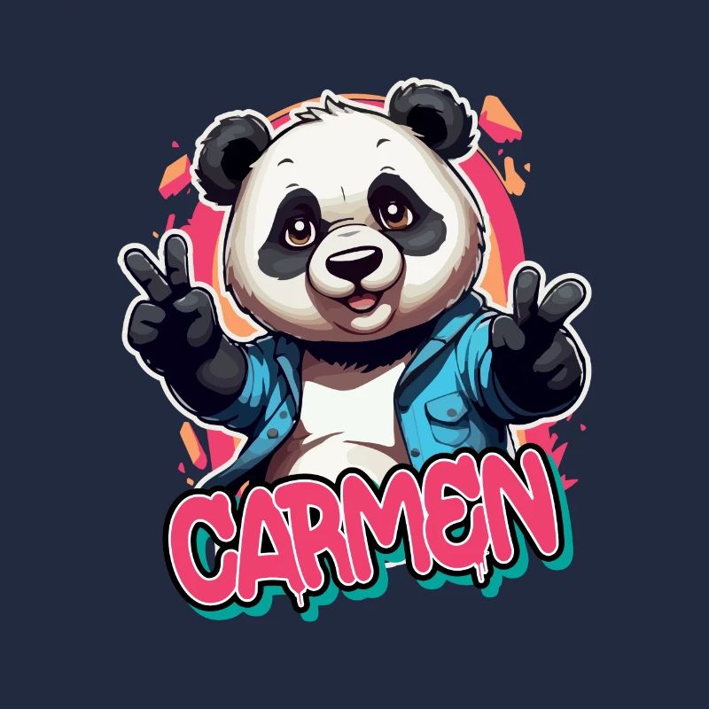 CARMEN - Schöner Mädchen Name mit coolem Panda