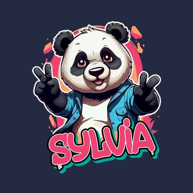 SYLVIA - Schöner Mädchen Name mit coolem Panda