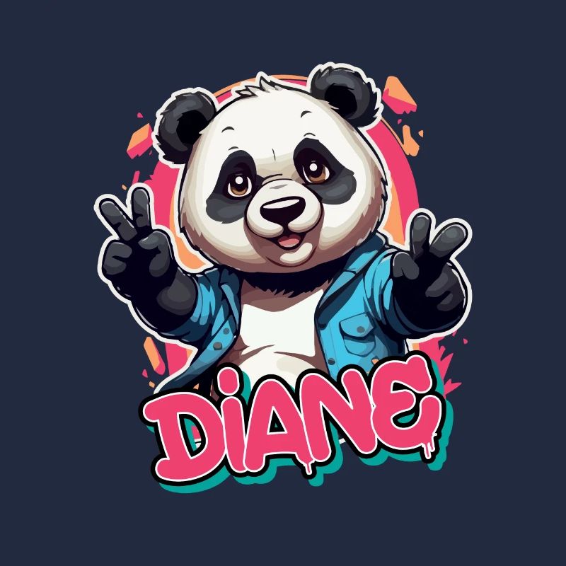 DIANE - Schöner Mädchen Name mit coolem Panda