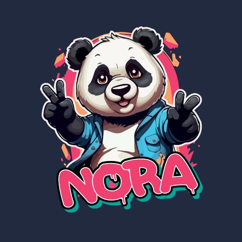 NORA - Schöner Mädchen Name mit coolem Panda