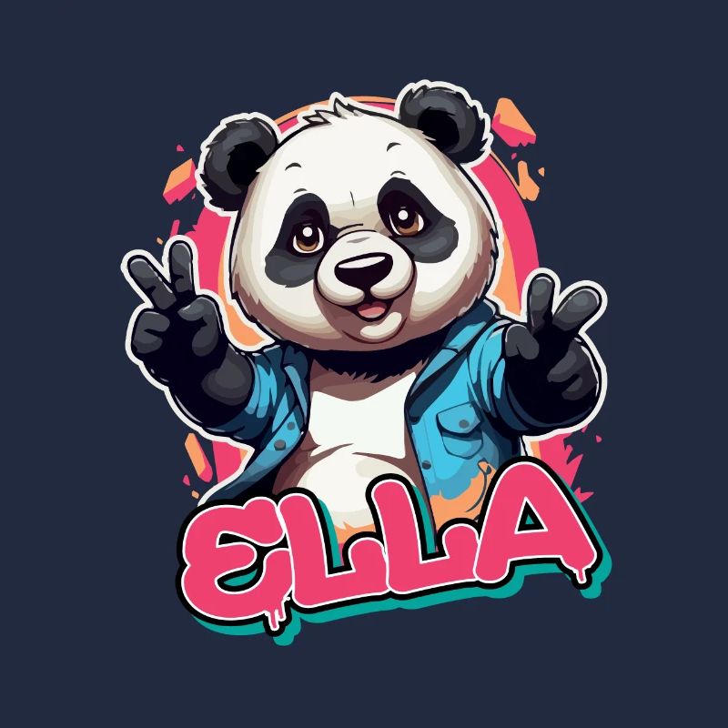 ELLA - Schöner Mädchen Name mit coolem Panda