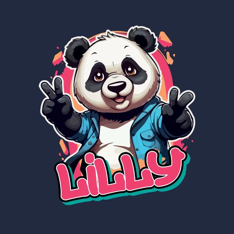 LILLY - Schöner Mädchen Name mit coolem Panda
