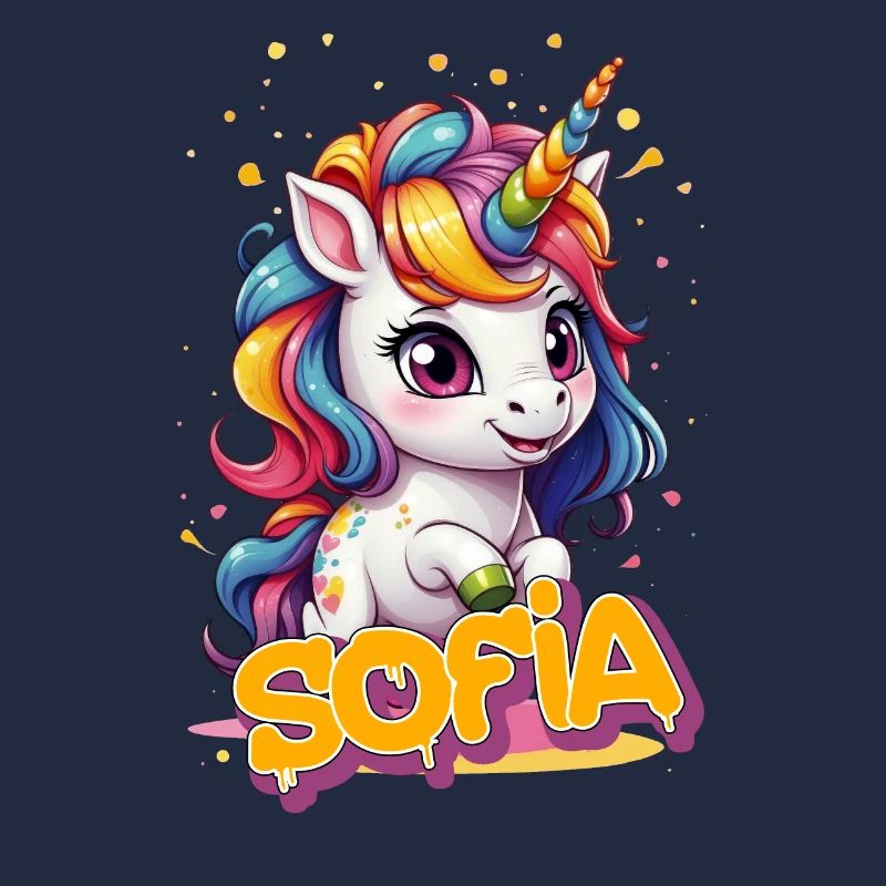 SOFIA - Schöner Mädchen Name mit süßem Einhorn