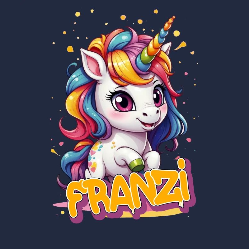 FRANZI - Schöner Mädchen Name mit süßem Einhorn