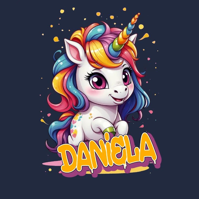 DANIELA - Schöner Mädchen Name mit süßem Einhorn