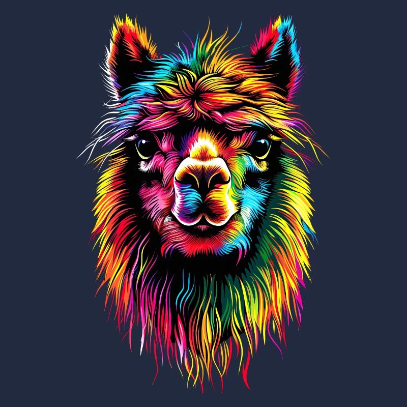 Alpaka Pop Art Bunte Farben Lama Regenbogen Alpaka