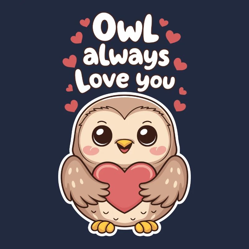 Eule liebt dich immer süße Eule mit Herz