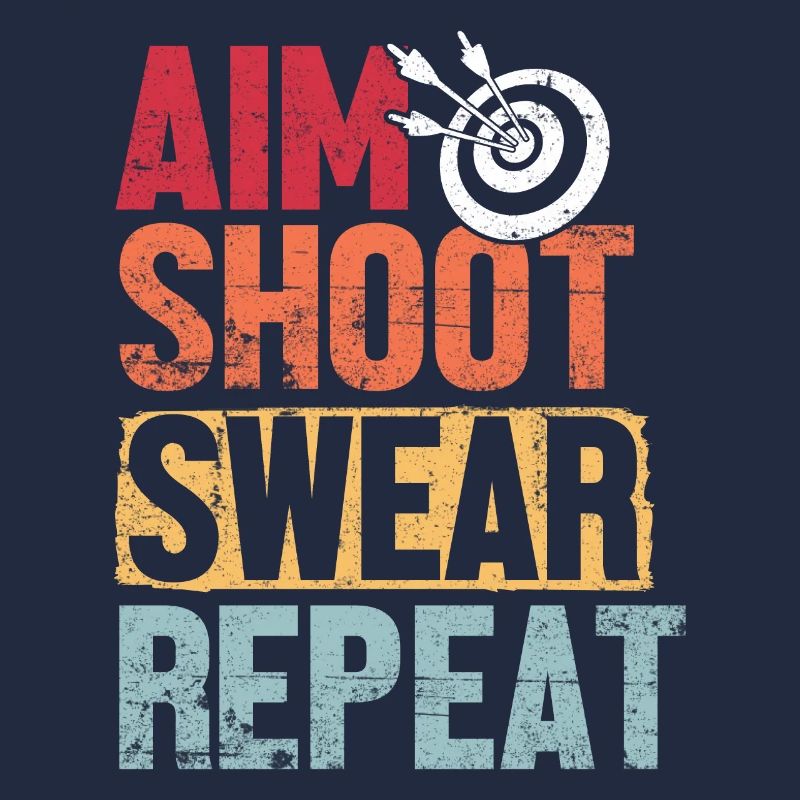 Aim Shoot Swear Repeat Archery Retro Groovy Bow