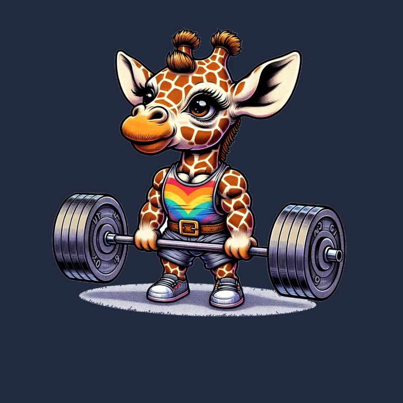 Cool Giraffe Deadlifting In The Gym