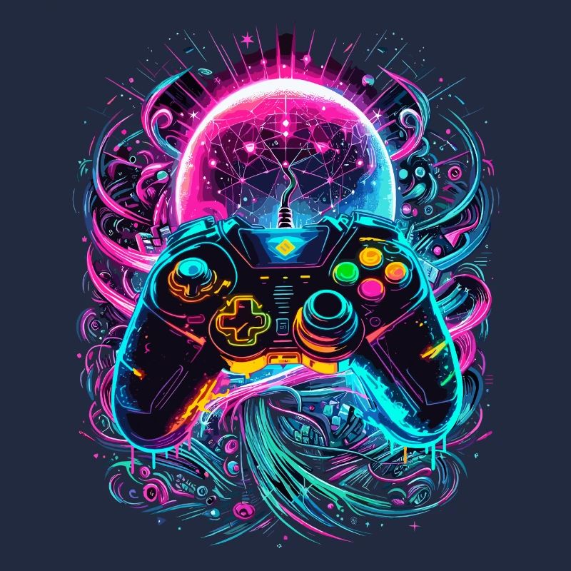 Manette de jeu Cyberpunk de Synthwave