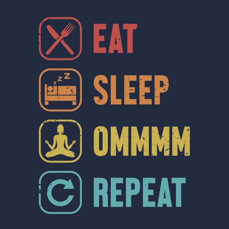 Manger dormir Ommmm répéter le symbole de la statue bouddhiste