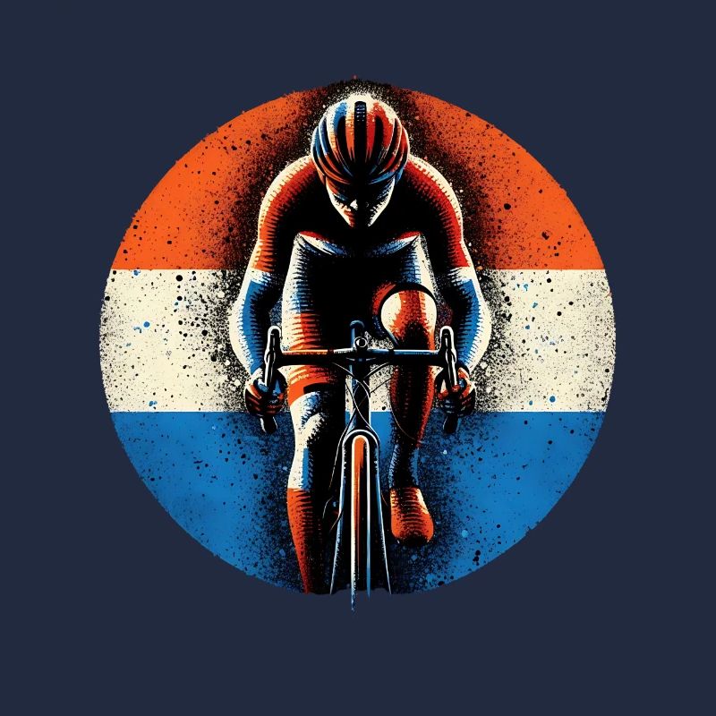 Conception de maillot de cyclisme néerlandais NL drapeau cycliste