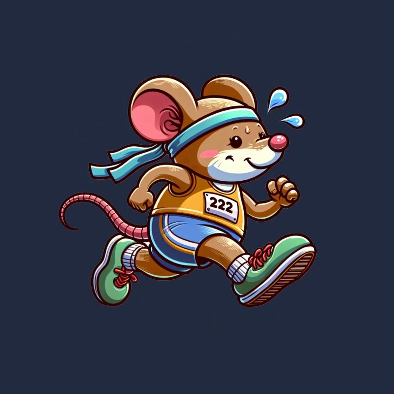 Cute Marathon Runner Mouse