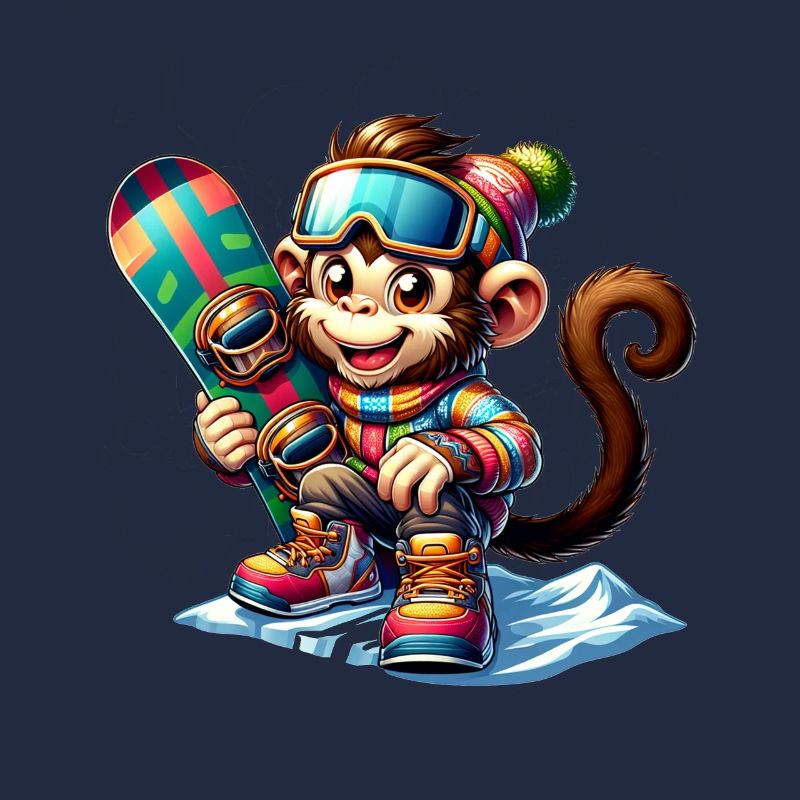 Cute Snowboarder Monkey