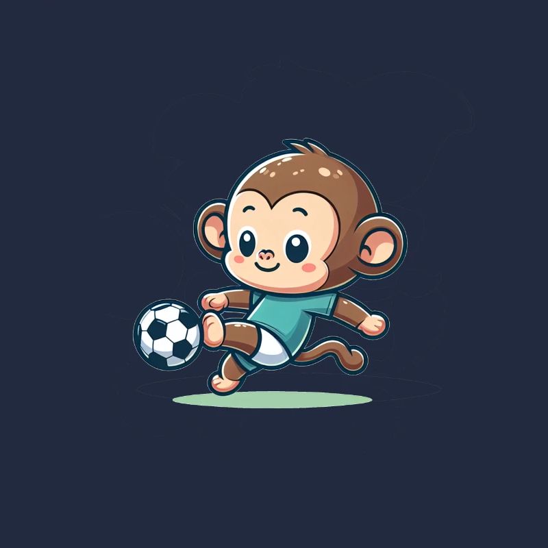 Cute Soccer Player Monkey