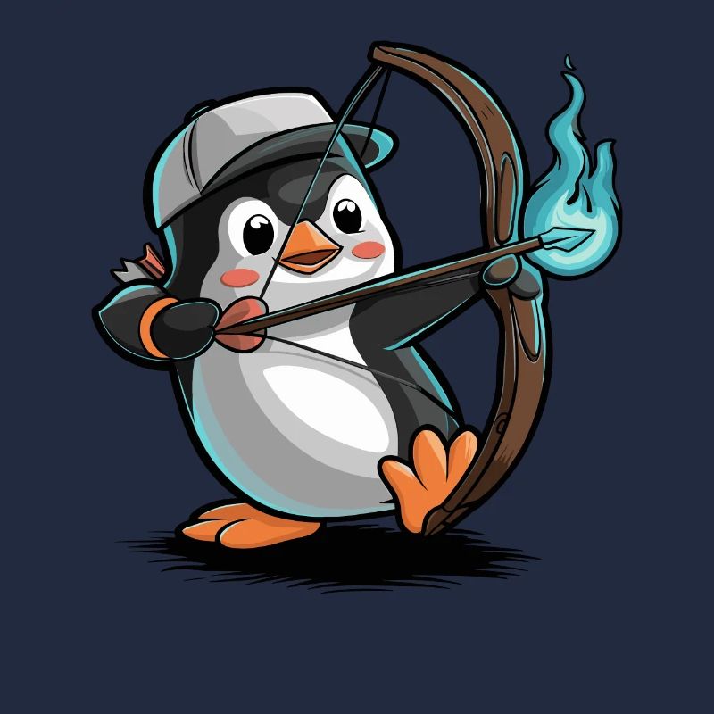 Pingouin avec arc et flèche