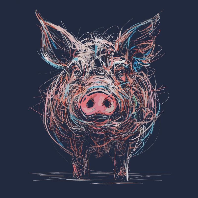 Dessin abstrait de cochon Illustration d’animal