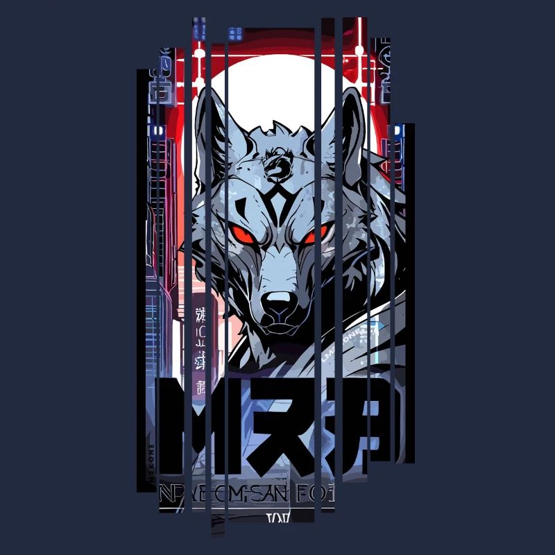 Silver Wolf Cyborg Geometric