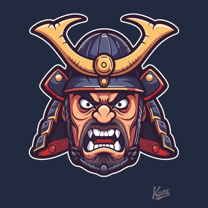 Wütender japanischer Edo-Samurai-Shogun