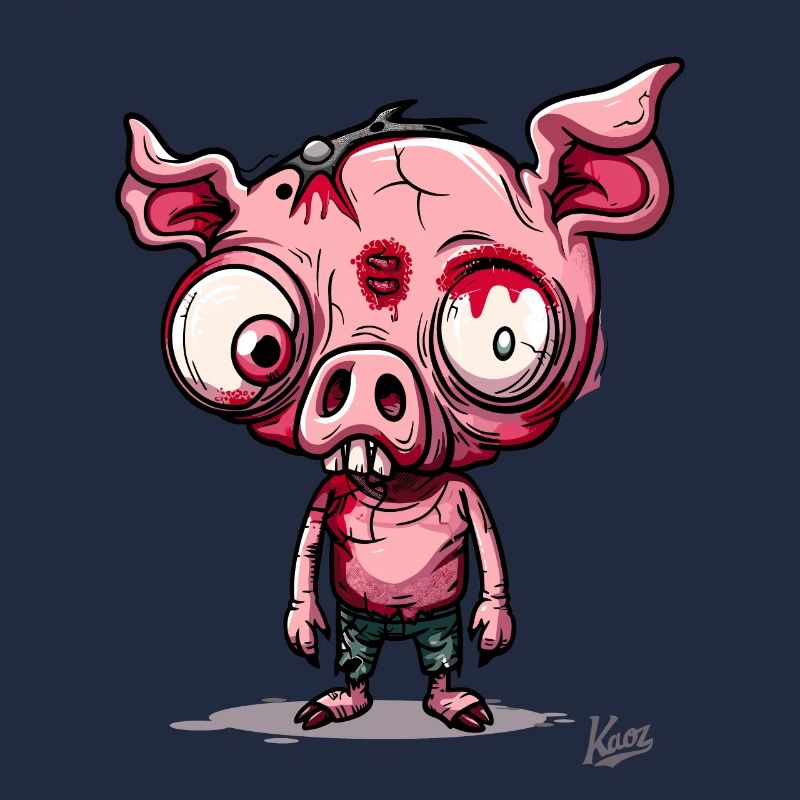 Petit cochon zombie effrayant