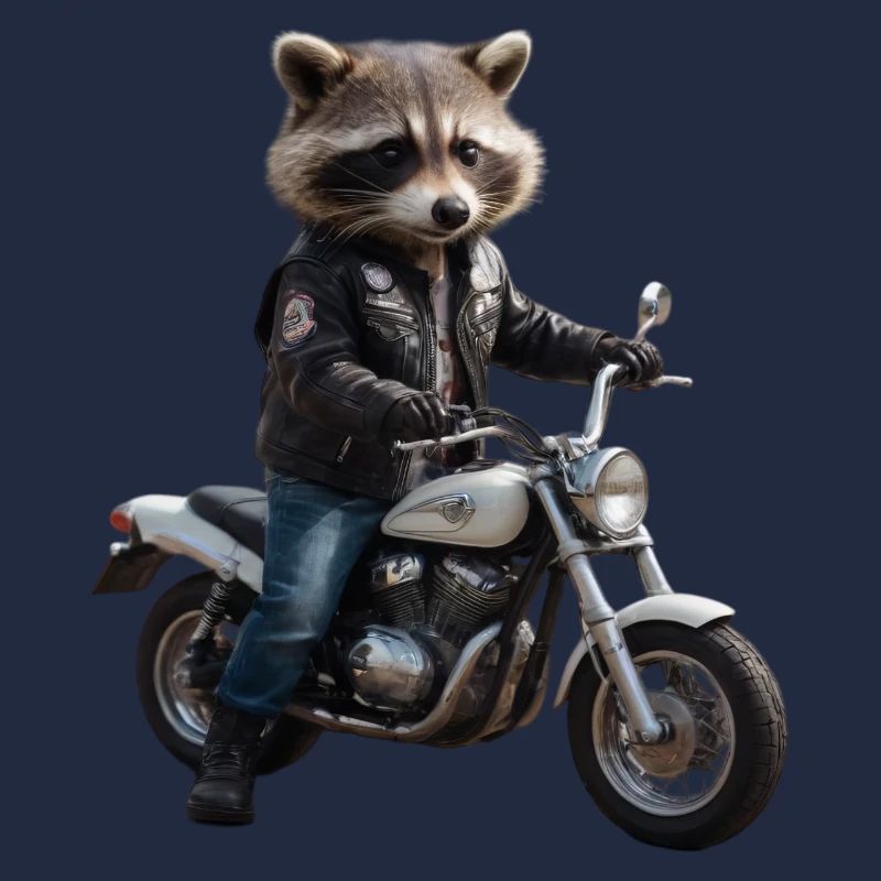 Waschbär-Biker
