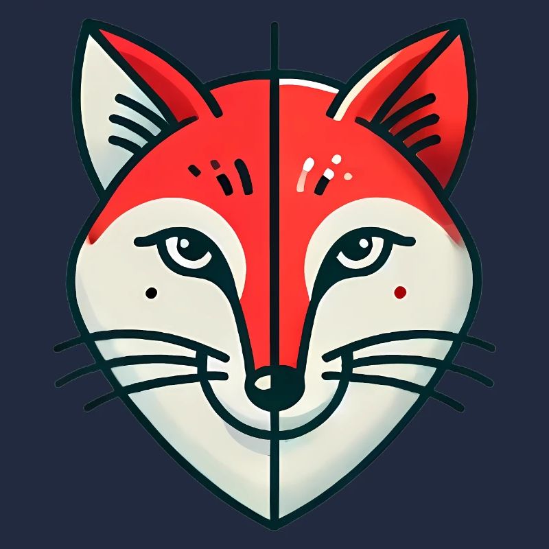 Geometric Split Fox Illustration