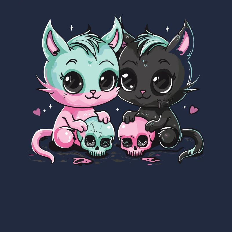 Kawaii Cat Pastel Goth Devilish